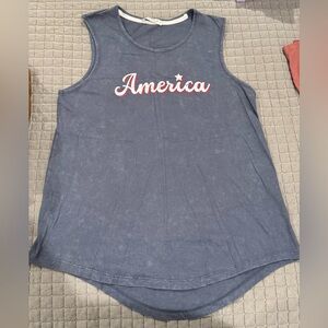America Sleeveless Gray Top